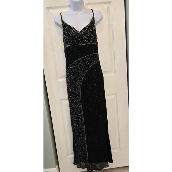 Chaudry Dresses & Skirts - Chaudry Silk Beaded Formal Gown black Elegant Black TIe